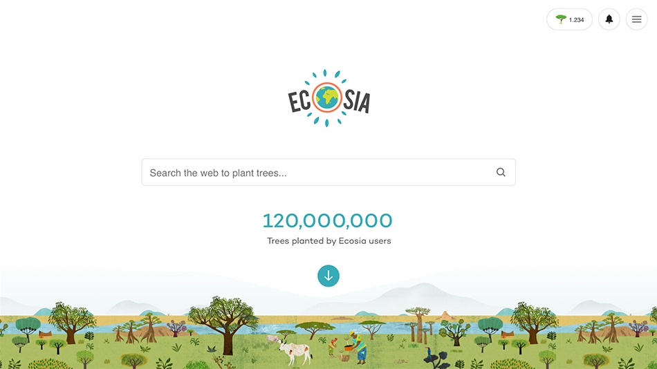موتور جستجوی Ecosia و آشنایی با ویژگی کاشت درخت و کم کردن رد پای کربون آن