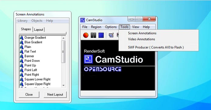 بهترین اسکرین رکوردر ویندوز: CamStudio