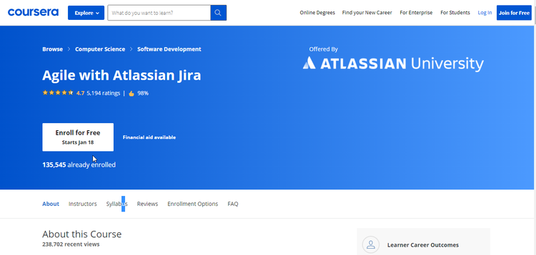 یادگیری اجایل و اسکرام: Agile with Atlassian Jira on Coursera