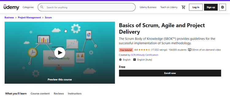 یادگیری اجایل و اسکرام: Basics of Scrum, Agile, and Project Delivery by Udemy