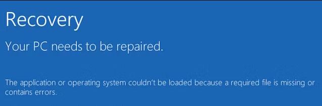 سیستم فایل نیاز به تعمیر دارد Your PC needs to be repaired