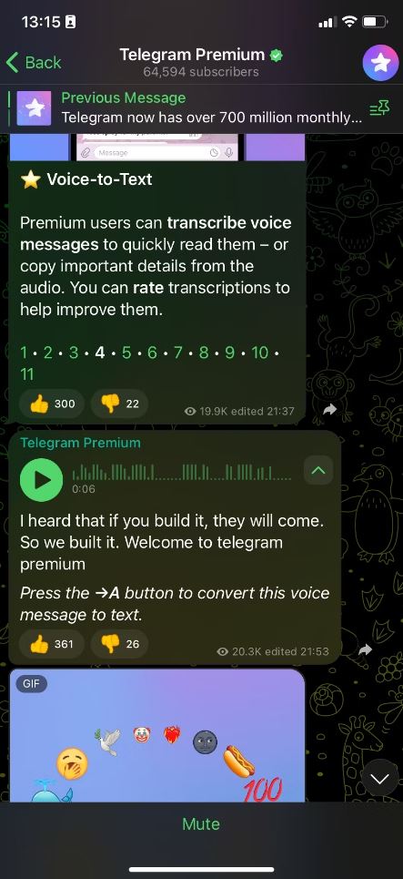 ویژگی تلگرام پریمیوم: تبدیل صدا به متن