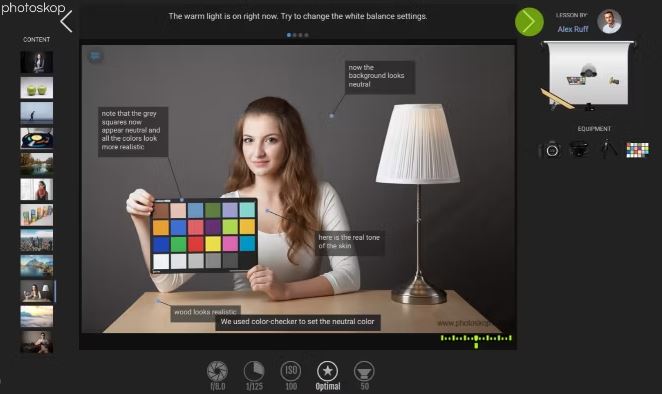 Photoskop: پخش کننده تعاملی برای یادگیری تنظیمات دوربین