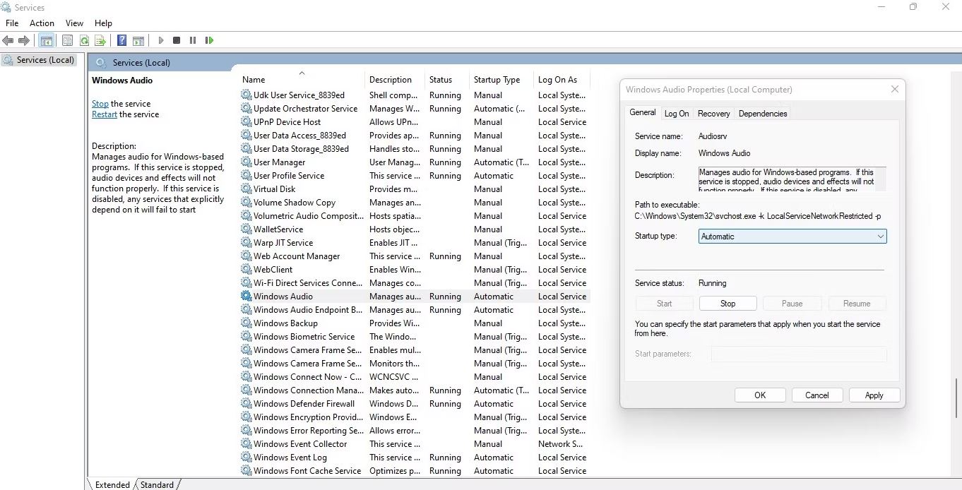 Windows Audio Properties