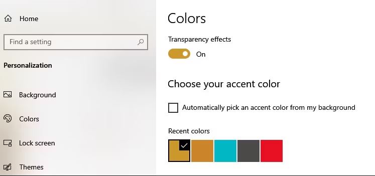 Accent Color Picking را روی Manual قرار دهید
