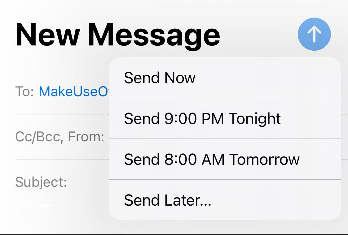 نحوه برنامه ریزی ایمیل ها در iOS 16