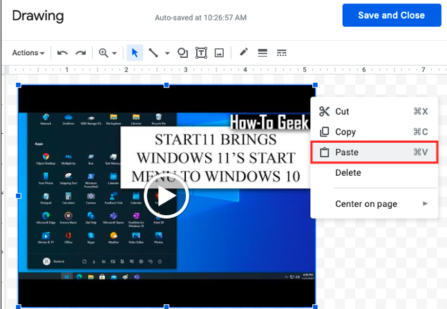اضافه کردن ویدیو در Google Docs