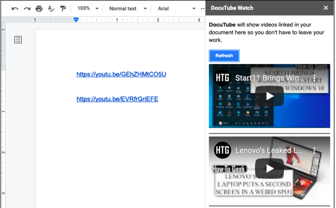 اضافه کردن ویدیو در Google Docs