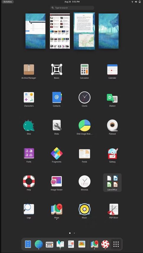 GNOME روی تبلت ها، تلفن ها و 2-in-1s کار می کند