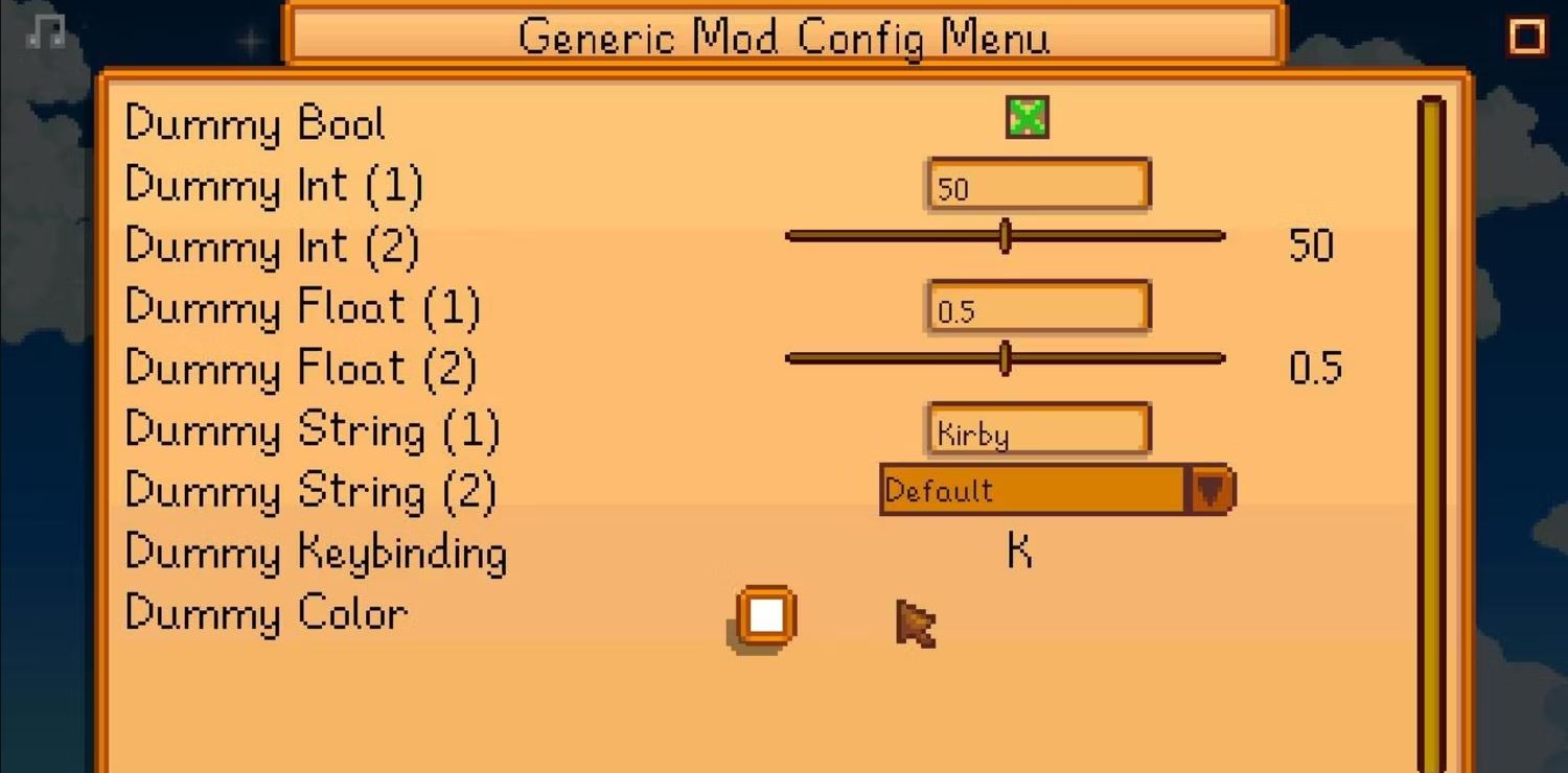 Generic Mod Config Menu