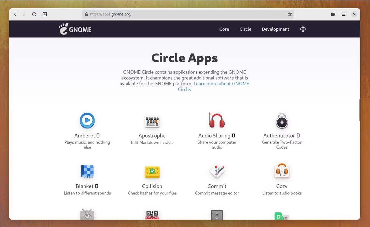 GNOME دارای یک اکوسیستم برنامه در حال رشد است