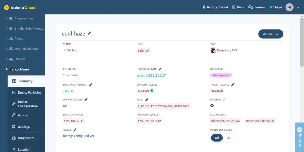 داشبورد دسکتاپ Raspberry Pi