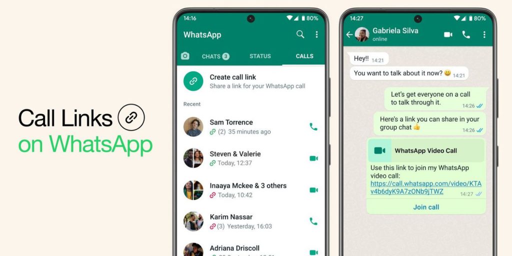 Call Links در واتساپ