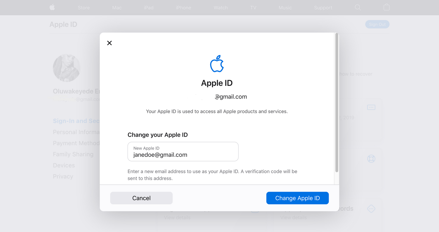 آموزش تغییر آدرس ایمیل Apple ID