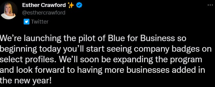 ویژگی سرویس Blue for Business توییتر