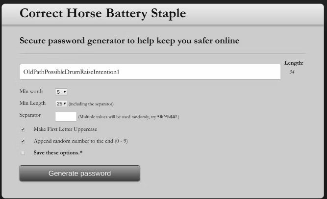 ابزار رمز عبور برای ایجاد کلمات عبور قوی