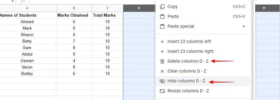 قالب بندی برگه های Google Sheets