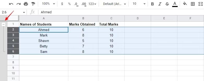 قالب بندی برگه های Google Sheets