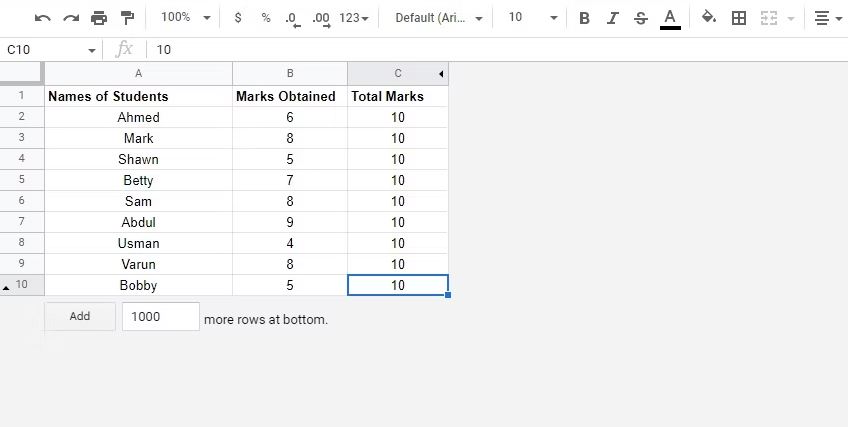 قالب بندی برگه های Google Sheets