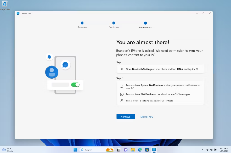برنامه Phone Link برای آیفون