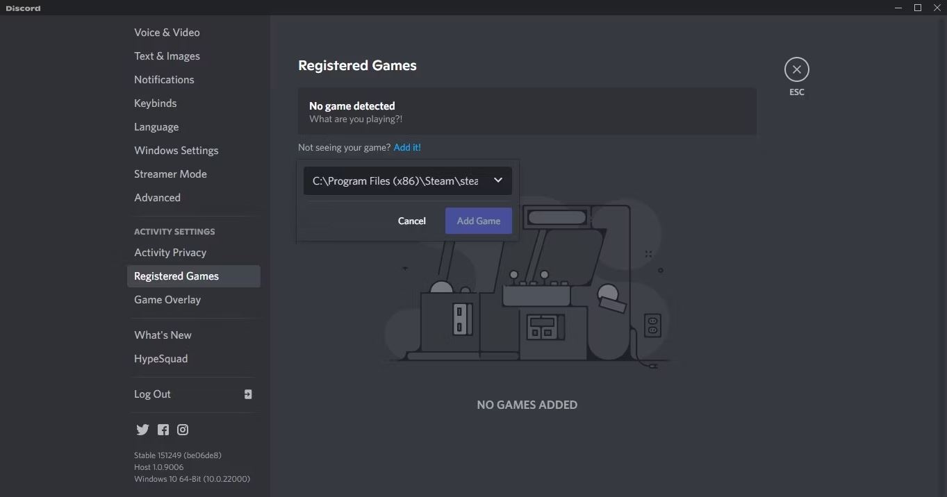 ویژگی تشخیص بازی Discord در ویندوز