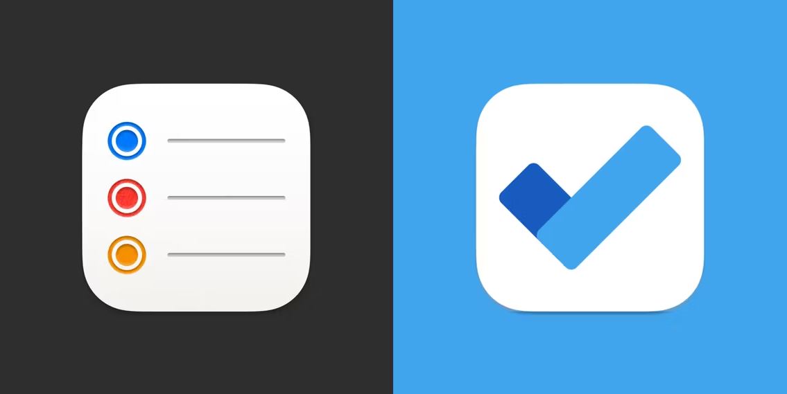 مقایسه برنامه Apple Reminders ب Microsoft To Do