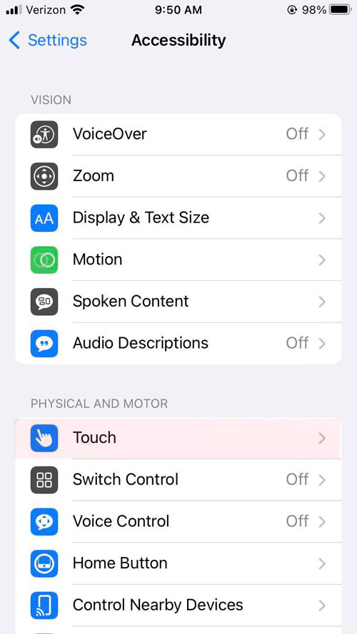 فعال کردن Back Tap در آیفون