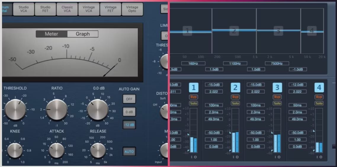 افزونه های فشرده سازی در Logic Pro
