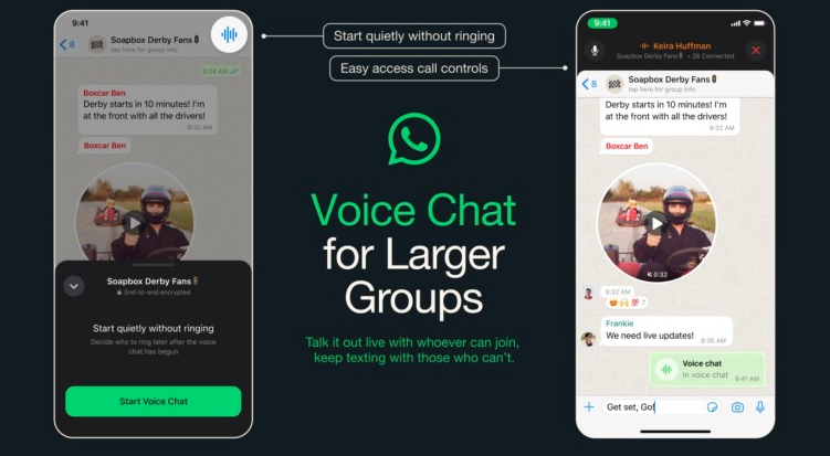 ویژگی تماس‌ صوتی در گروه‌ های واتساپ