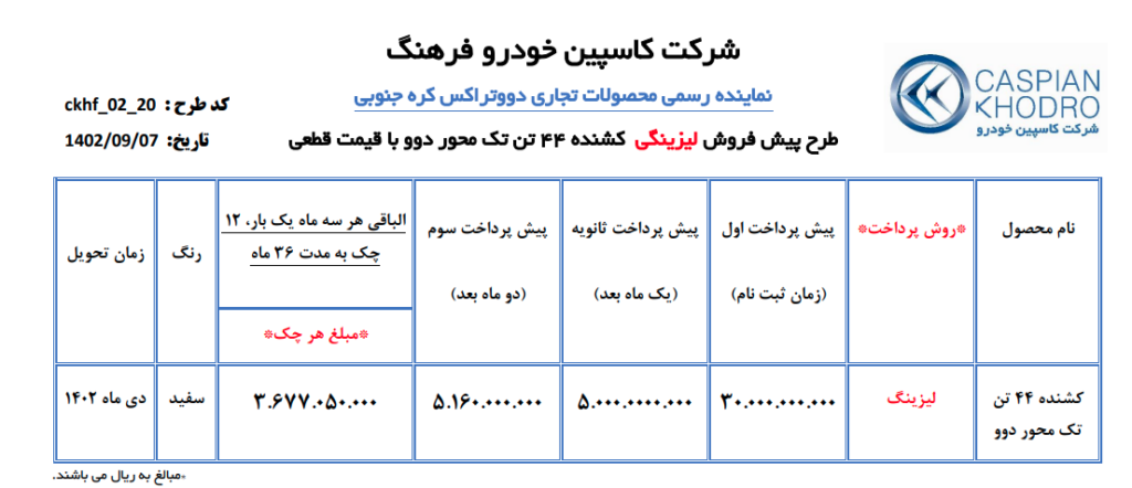 شرایط ثبت نام کشنده دوو (آذر 1402)
