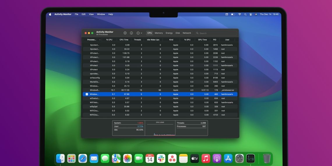 باز کردن Task Manager در مک