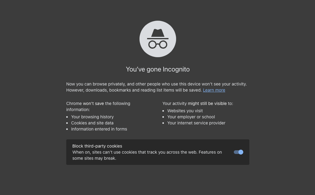 تغییرات جدید صفحه Incognito گوگل