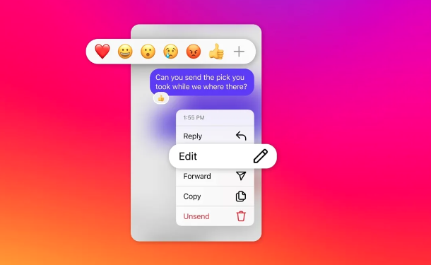 قابلیت ویرایش پیام‌ های دایرکت اینستاگرام