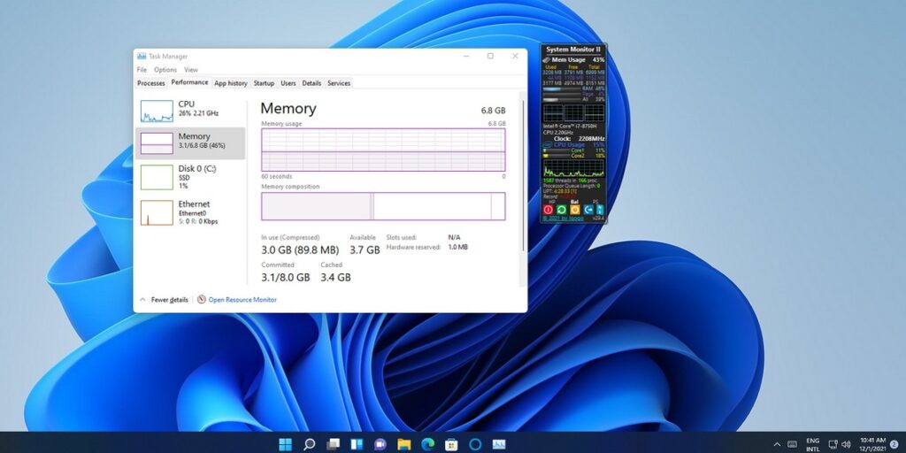 میزان استفاده از RAM، GPU و CPU در ویندوز 11
