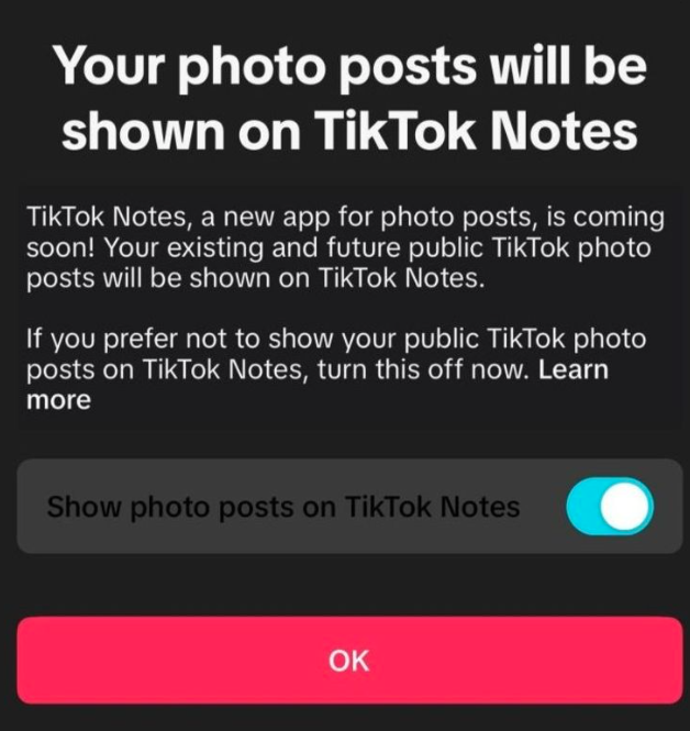 سرویس TikTok Notes تیک تاک