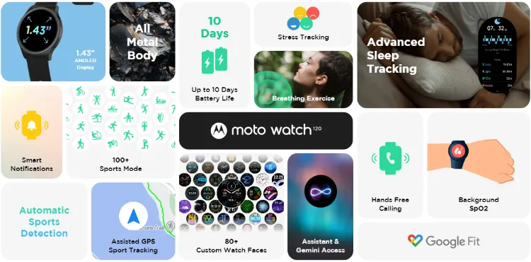 ساعت هوشمند Moto Watch 120 موتورولا