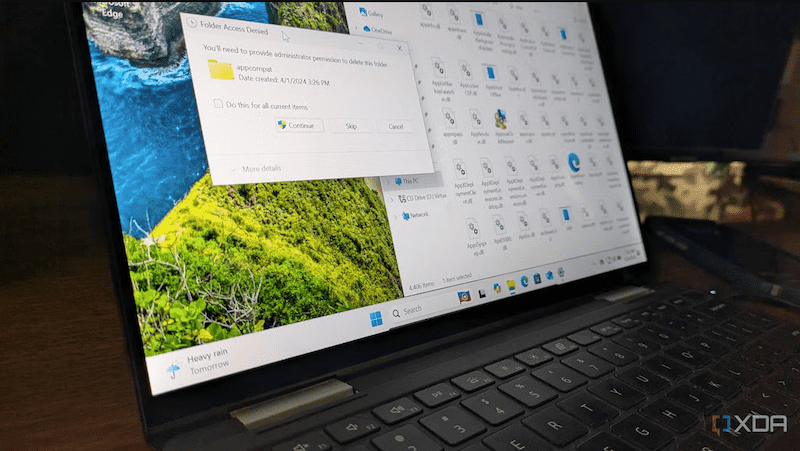حذف پوشه system32 ویندوز