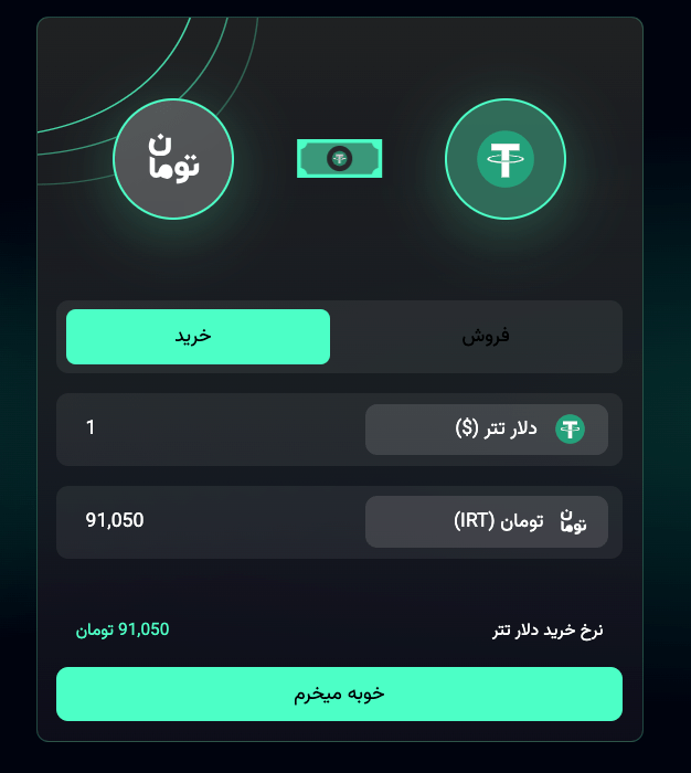 کمترین کارمزد خرید تتر در ایران 