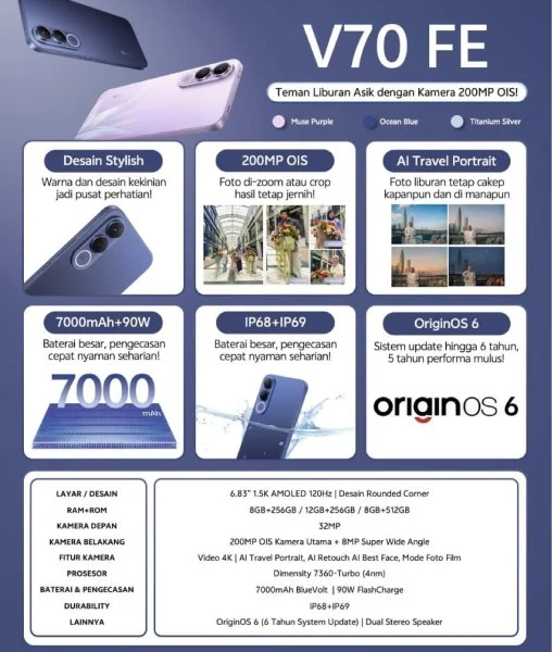 گوشی Vivo V70 FE